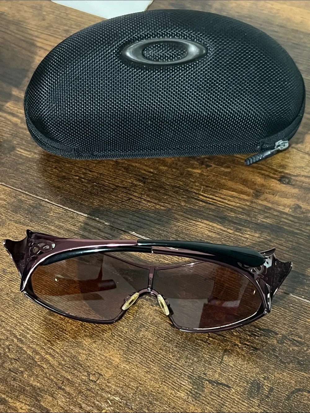 Oakley Brown Shield Sunglasses with Black Hard Case